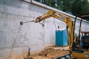 A rig installing micropiles